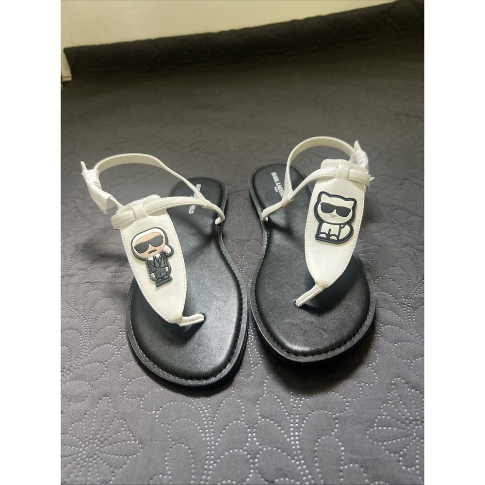 Karl Lagerfeld Paris Women’s Sandals US 11M EUR 42 UK 8.5Black/White NWOB Summer - Picture 3 of 10